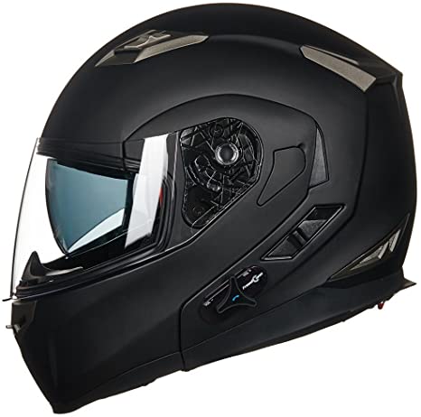 ILM Bluetooth Integrated Modular Flip up Full Face Motorcycle Helmet Sun Shield Mp3 Intercom Model 953 - PickYourHelmet